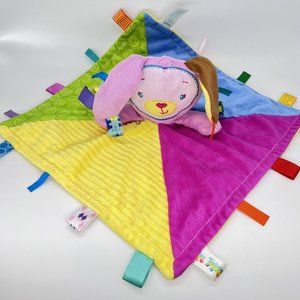 Taggies Patchkin Pink Bunny Rabbit Lovey Security Blanket Plush Soft Sensory 14"